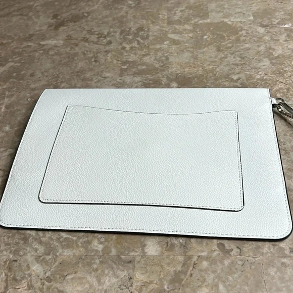 white slim purse wristlet ,grommets,envelope pouch wristlet , clutch, - Picture 11 of 17